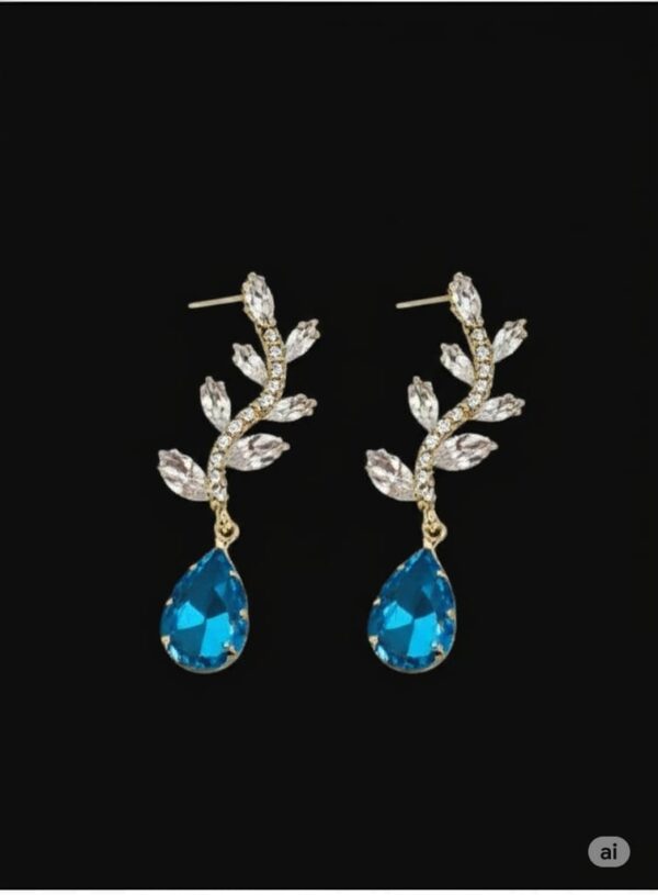 Earrings With Blue Gemstone - Image 2