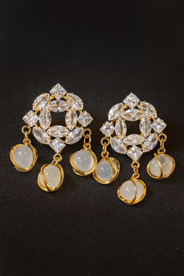 Adorned with clear crystal Earrings - Image 2