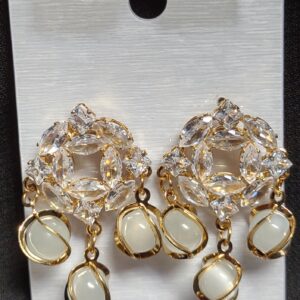 Adorned With Clear Crystal Earrings